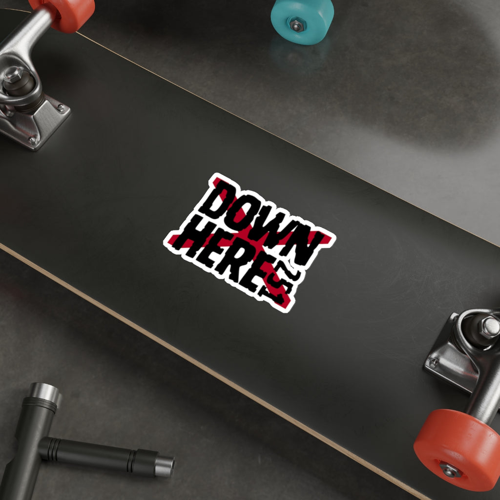 DownHere Flag 4x4 Sticker