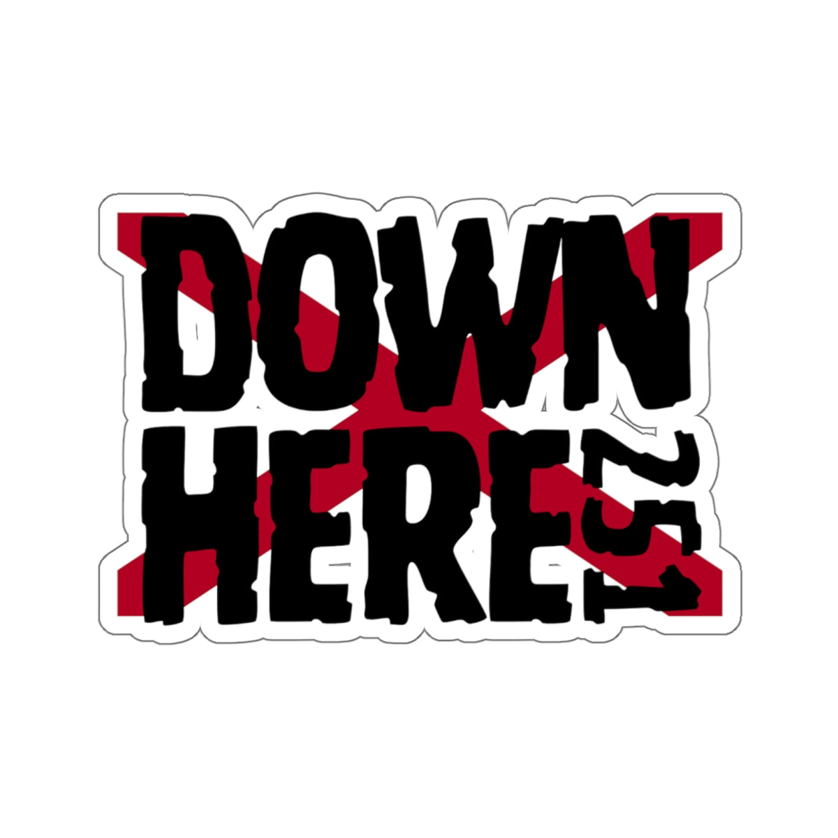 DownHere Flag 4x4 Sticker