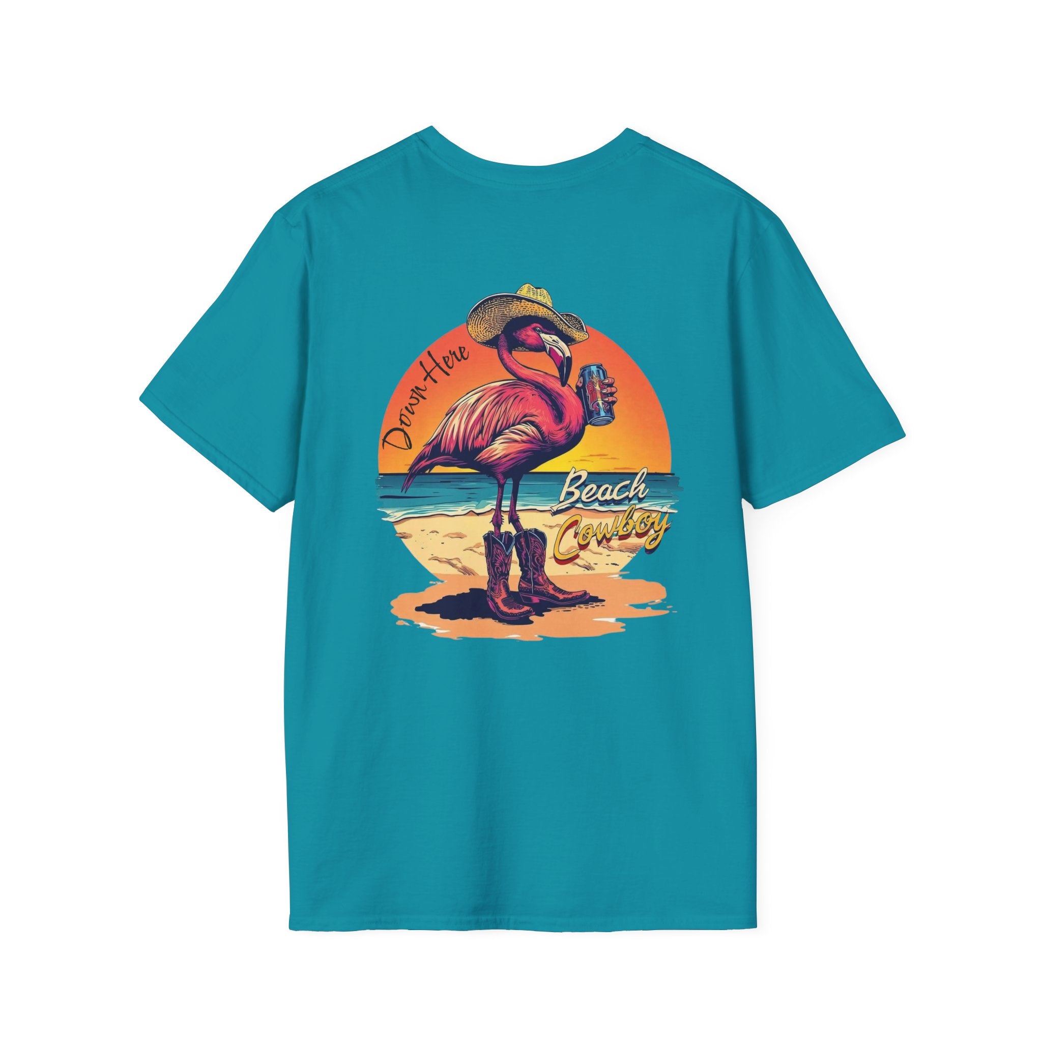 Beach Cowboy Flamingo Soft Tee