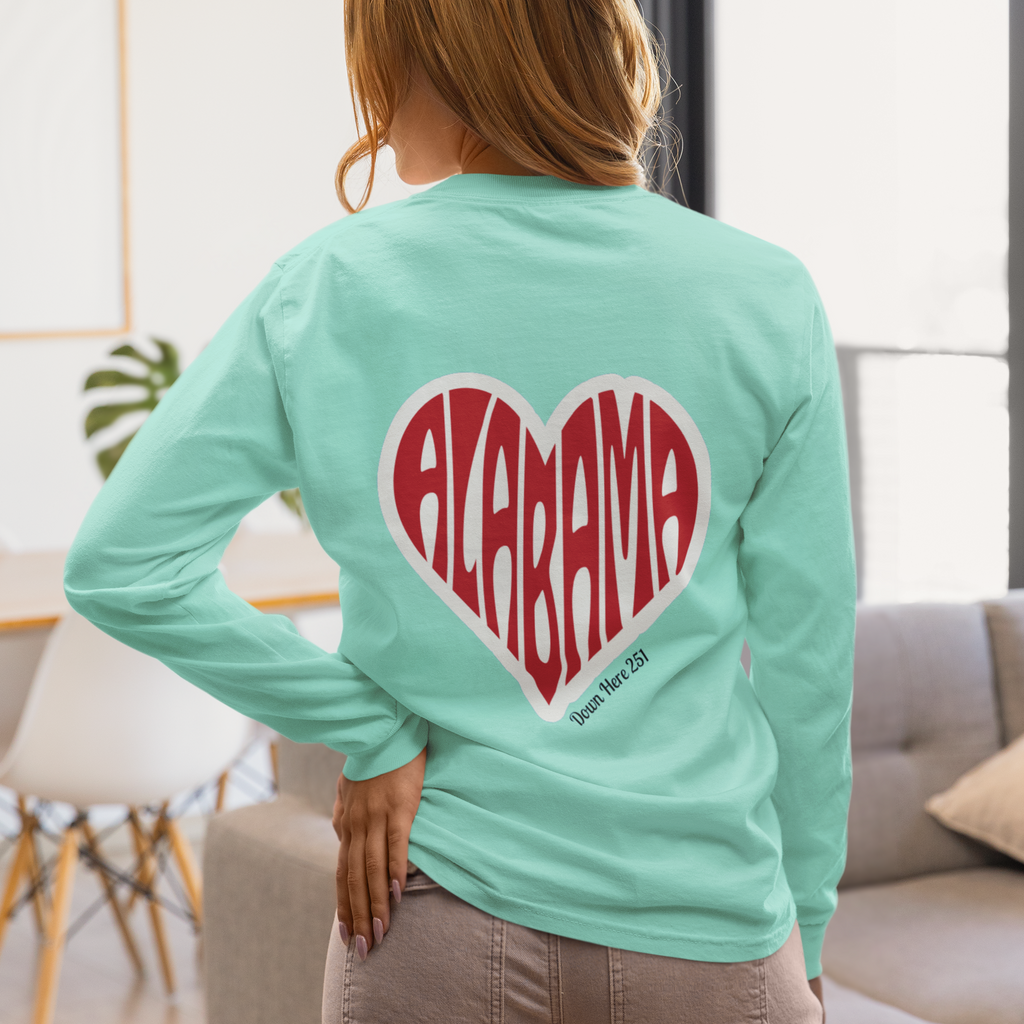 Alabama Heart Long Sleeve Tee