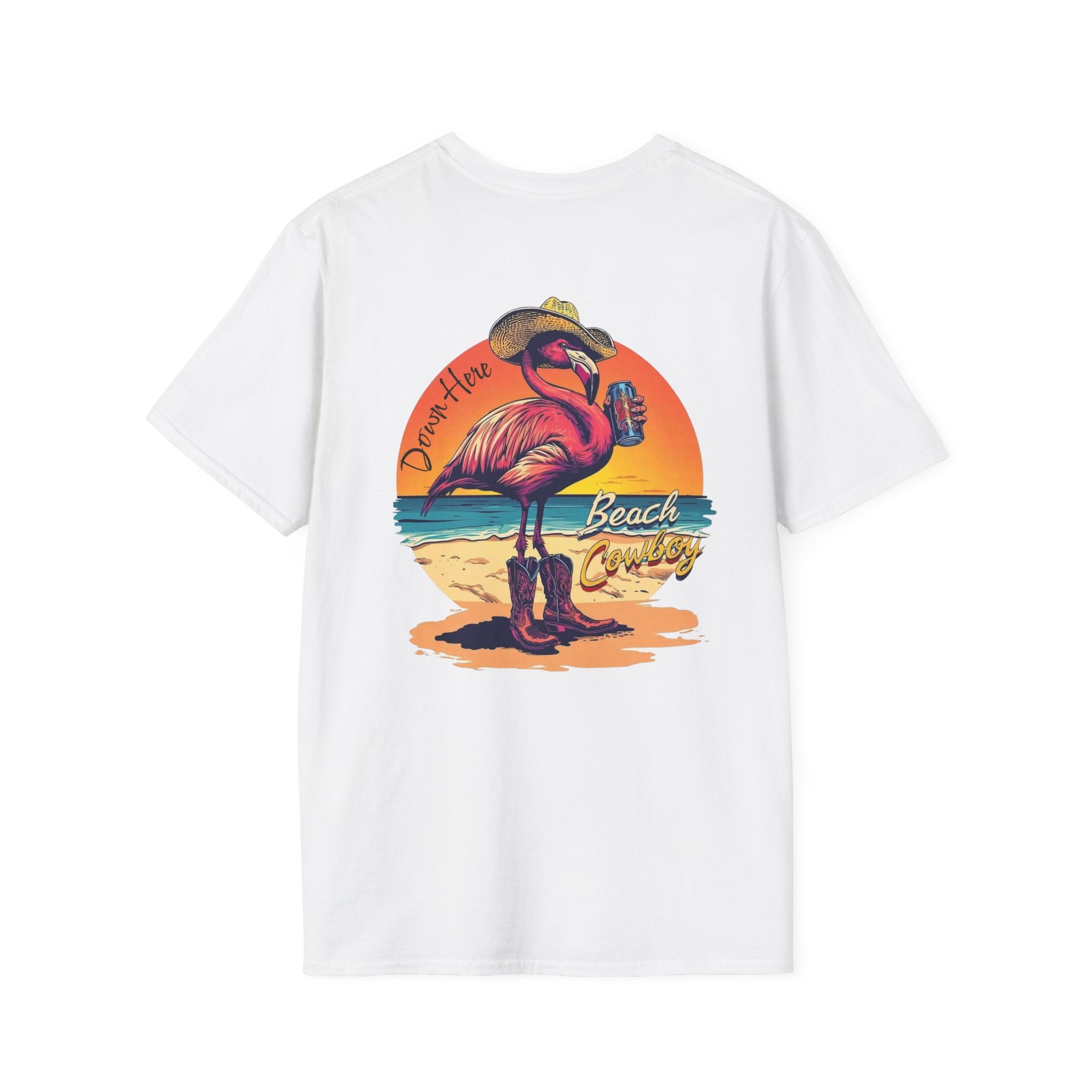Beach Cowboy Flamingo Soft Tee