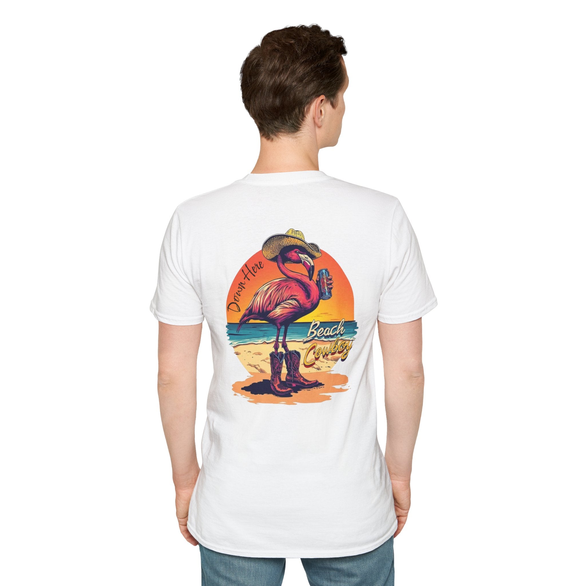 Beach Cowboy Flamingo Soft Tee