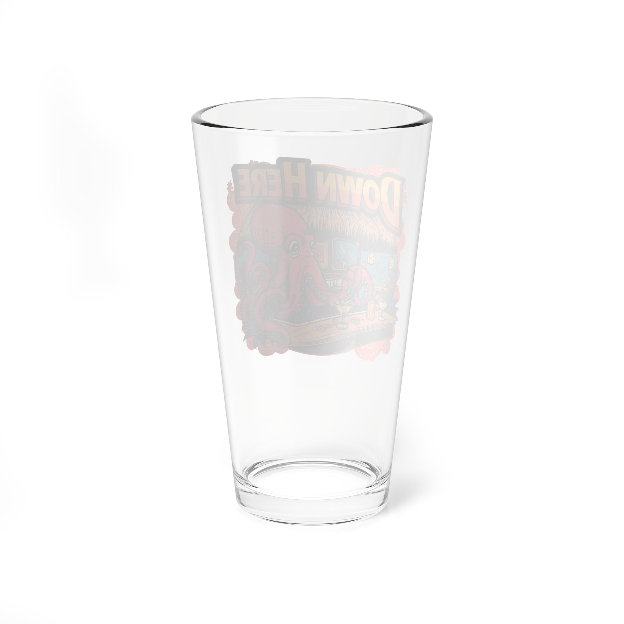 'Down Here' Octopus Bartender Pint Glass